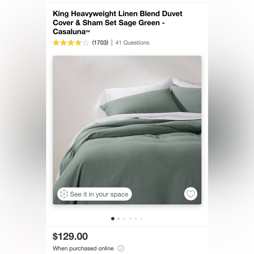 Used Casaluna Heavyweight Linen Duvet Cover Set